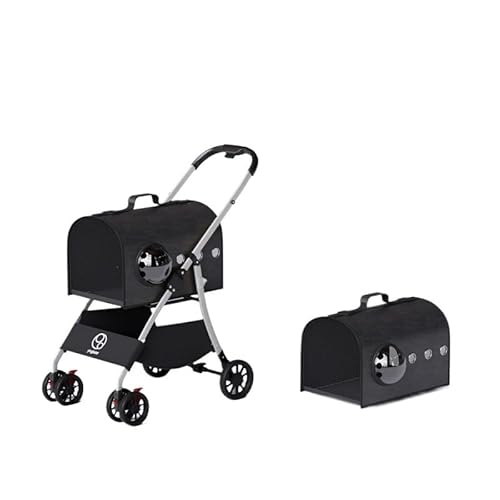 Hunde Kinderwagen Haustier-Kinderwagen for Kleine Und Mittelgroße Hunde, Leicht Und Faltbar, Kleiner Haustier-Kinderwagen for Reisen Im Freien Katzen Kinderwagen(H) von FYSXCXS