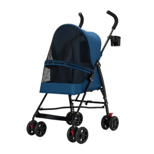 Hunde Kinderwagen Kinderwagen for Haustiere, Katzen Und Hunde, Kinderwagen for Hunde, Katzen, Teddy, Leicht, Faltbar, Kleiner Hund Beim Ausgehen Katzen Kinderwagen(Blue) von FYSXCXS