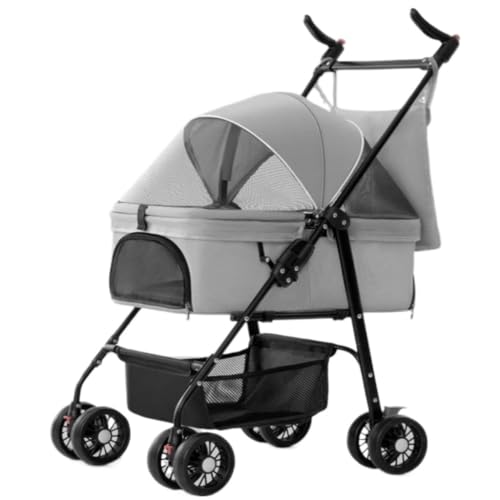 Hunde Kinderwagen Kinderwagen for kleine Haustiere, Hunde und Katzen beim Ausgehen, leicht, abnehmbar und faltbar Katzen Kinderwagen(G) von FYSXCXS