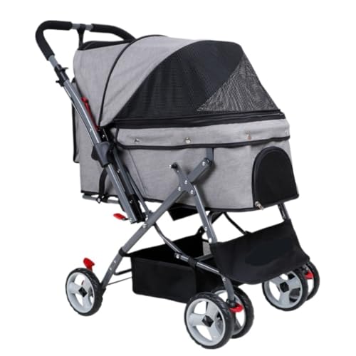 Hunde Kinderwagen Leichter Multifunktionaler Haustier-Kinderwagen, Umkehrbarer Katzen- Und Hunde-Kinderwagen, Faltbarer Katzen-Reise-Kinderwagen Katzen Kinderwagen(G) von FYSXCXS