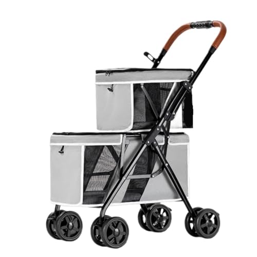 Hunde Kinderwagen Outdoor-Haustier-Kinderwagen, Zusammenklappbarer Haustier-Kinderwagen Mit Vorderrad, Universeller Haustier-Kinderwagen for Katzen Und Hunde Katzen Kinderwagen(G) von FYSXCXS