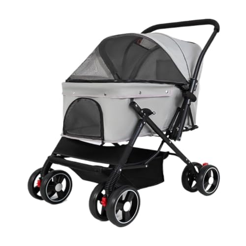 Hunde Kinderwagen Reversibler Haustier-Kinderwagen for Hunde Und Katzen, Leichter, Faltbarer Outdoor-Haustier-Kinderwagen, Kleiner Hunde-Kinderwagen Katzen Kinderwagen(G) von FYSXCXS