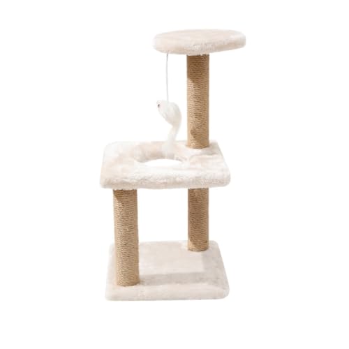 Klettergerüst für katzen Indoor Katzenklettergerüst, Katzenspielzeug, dreistöckige All-in-One-Villa, mehrstöckige, langlebige Plattform for Schleifen von Katzenkrallen Einfach zu Montieren(White) von FYSXCXS