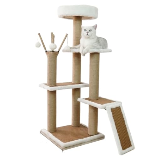 Klettergerüst für katzen Indoor Katzenständer, Katzenkletterständer, Katzennest, Katzenbaum, einteiliger Katzenkletterständer aus massivem Holz, kleiner Katzenkratzbaum Einfach zu Montieren(C) von FYSXCXS