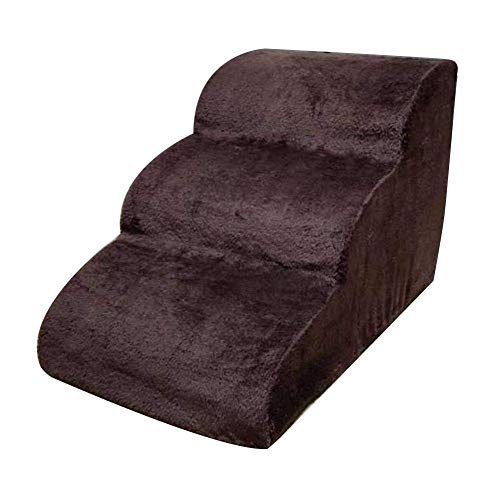 FYUN Große Hundetreppe, bequeme Flanellleiter für Haustiere, weich gepolstert, einfach sofort entfernbar, Welpenkletterrampe für Hochbett, Sofa, Couch, 3-stufige Treppe von FYUN