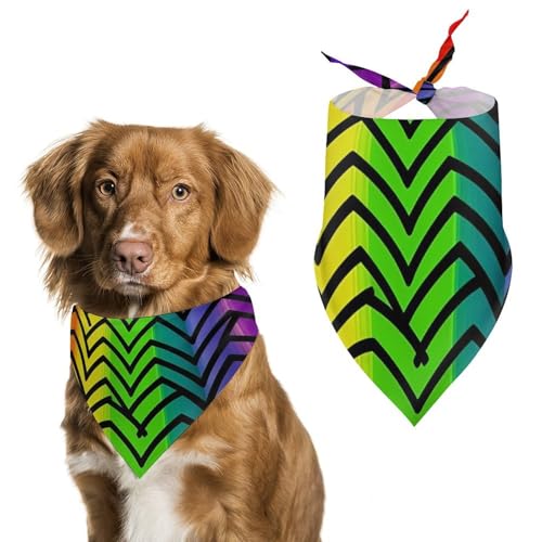 Hundehalstücher mit Gay-Pride-Regenbogen-Muster, bedrucktes Hundeschal, Hunde-Lätzchen, waschbar, Polyester, Taschentuch, Dreieckstuch für kleine, mittelgroße und große Hunde von FZMVSQH