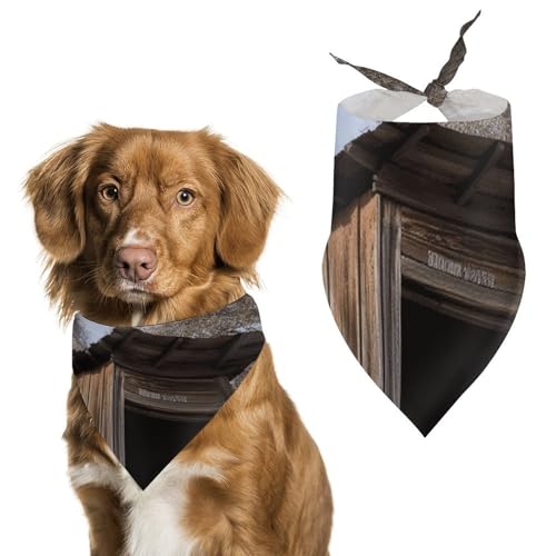 Hundehalstücher mit altem Alten Outhouse bedrucktem Hundeschal, Hunde-Lätzchen, waschbar, Polyester, Taschentuch, Dreieckstuch für kleine, mittelgroße und große Hunde von FZMVSQH