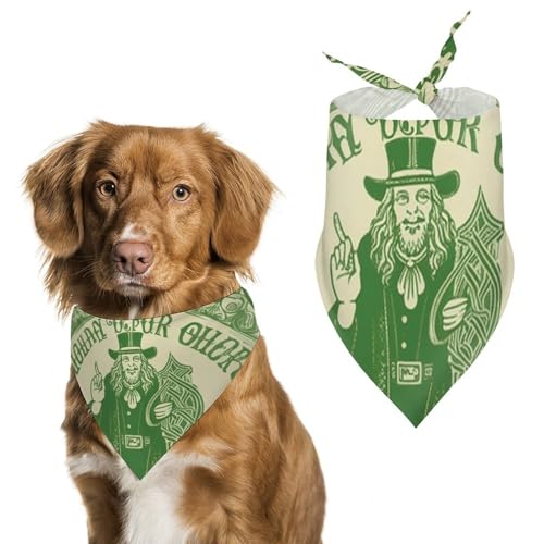 Hundehalstücher mit irischem Segen, St. Patrick's Day, bedruckter Hundeschal, Hunde-Lätzchen, waschbar, Polyester, Taschentuch, Dreieckstuch für kleine, mittelgroße und große Hunde von FZMVSQH