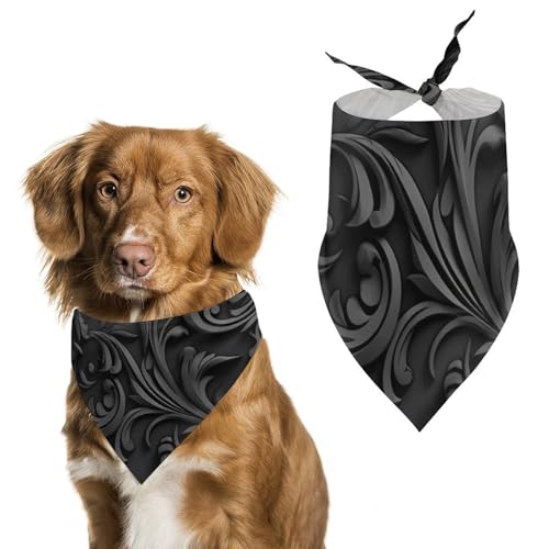 Hundehalstücher mit schwarzem Aufdruck, Hunde-Lätzchen, waschbar, Polyester, Taschentuch, Dreieckstuch für kleine, mittelgroße und große Hunde von FZMVSQH