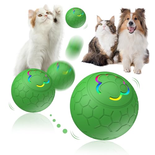 Hundespielzeug Intelligenz, Interaktives Hunde Ball Spielzeug, Hundeball, Ball Hund, Hundebälle, Strapazierfähiger Automatisch Rollender Ball für Welpen/Kleine/Mittlere Hunde, USB Wiederaufladba (D) von FZQBEY