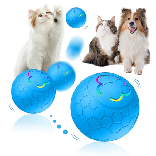 Hundespielzeug Intelligenz, Interaktives Hunde Ball Spielzeug, Hundeball, Ball Hund, Hundebälle, Strapazierfähiger Automatisch Rollender Ball für Welpen/Kleine/Mittlere Hunde, USB Wiederaufladba (A) von FZQBEY