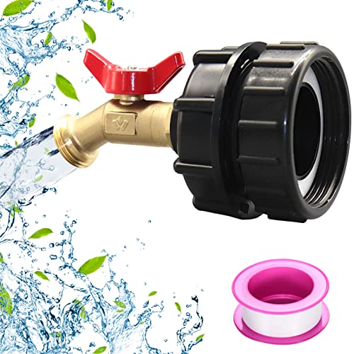 IBC Tank Zubehör 3/4 Zoll Brass IBC Container Zubehör IBC Tank Adapter IBC Valve for Wassertank 1000L IBC Adapter Gartenschlauch Wassertank Schlauchanschluss Für IBC regenwassertanks von FZQBEY