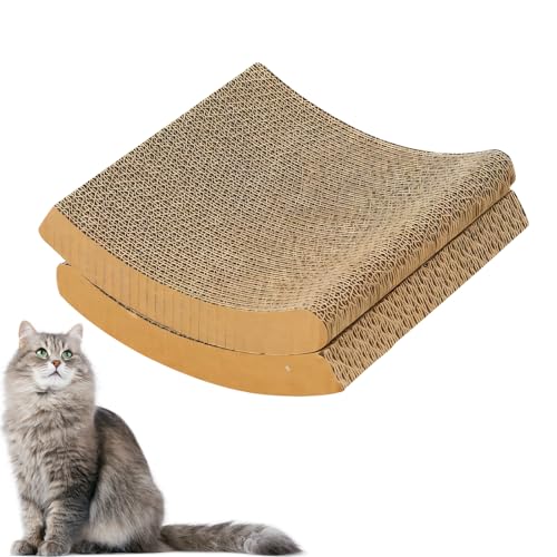 Kratzbrett Katzen, Ovale Kratzpappe für Katzen, Kratzschutz Sofa Katze, Widerstandsfähig Katzenkratzbrett, Kratzmatte Katze Spielzeug Kratzmöbel Wellpappe, Kratzbretter Katze für Wand und Ecke (D) von FZQBEY