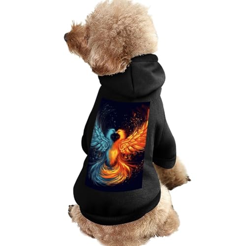 Hundepullover, warme Hunde- und Katzenbekleidung, Winter-Hundemantel mit Kapuze, weiche Haustierkleidung, XS-2XL, kaltes Wetter, Feuer und Wasser, Phoenix-Hundejacke für kleine, mittelgroße Hunde und von FZQVSGW