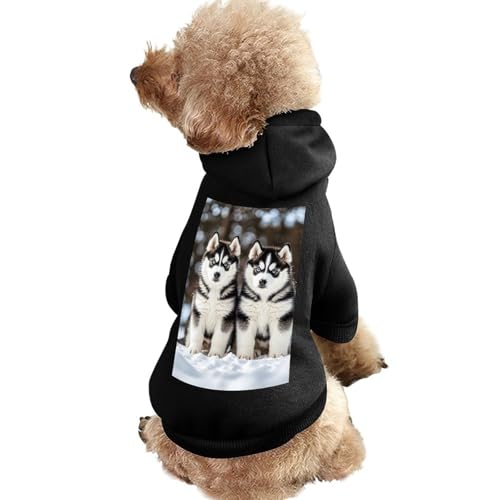 Hundepullover, warme Hunde- und Katzenbekleidung, Winter-Hundemantel mit Kapuze, weiche Haustierkleidung, XS-2XL, kaltes Wetter, Husky, Welpen, Hundejacke für kleine, mittelgroße Hunde und Katzen von FZQVSGW