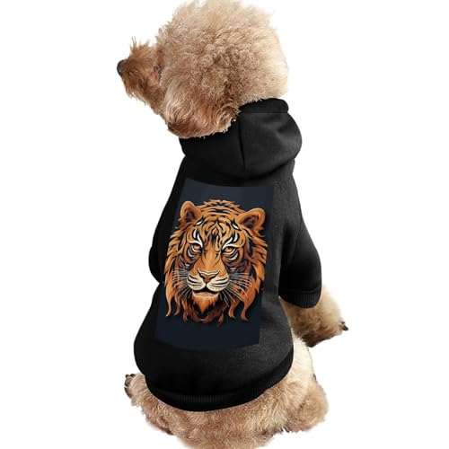 Hundepullover, warme Hunde- und Katzenbekleidung, Winter-Hundemantel mit Kapuze, weiche Haustierkleidung, XS-2XL, kaltes Wetter, Neujahr, Tiger-Logo, Hundejacke für kleine, mittelgroße Hunde und von FZQVSGW