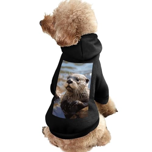 Hundepullover, warme Hunde- und Katzenbekleidung, Winter-Hundemantel mit Kapuze, weiche Haustierkleidung, XS-2XL, kaltes Wetter, Otter, spielt im Wasser, Hundejacke für kleine, mittelgroße Hunde und von FZQVSGW