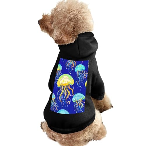 Hundepullover, warme Hunde- und Katzenbekleidung, Winter-Hundemantel mit Kapuze, weiche Haustierkleidung, XS-2XL, kaltes Wetter, Quallen-Hundejacke für kleine, mittelgroße Hunde und Katzen von FZQVSGW