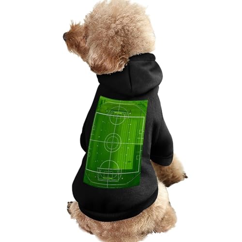 Hundepullover, warme Hunde- und Katzenbekleidung, Winter-Hundemantel mit Kapuze, weiche Haustierkleidung, XS-2XL, kaltes Wetter, grün, Fußballfeld, Hundejacke für kleine, mittelgroße Hunde und Katzen von FZQVSGW