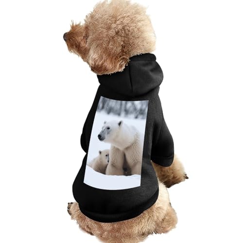 Hundepullover, warme Hunde- und Katzenkleidung, Winter-Hundemantel mit Kapuze, weiche Haustierkleidung, XS-2XL, kaltes Wetter, Schnee, Tier, Eisbär, Hundejacke für kleine, mittelgroße Hunde und Katzen von FZQVSGW