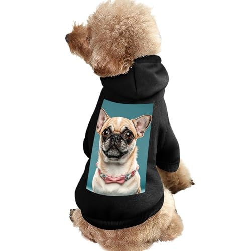 Hundepullover, warme Hunde- und Katzenkleidung, Winter-Hundemantel mit Kapuze, weiche Haustierkleidung, XS-2XL, kaltes Wetter, niedlicher Chihuahua, Mops, Hundejacke für kleine, mittelgroße Hunde und von FZQVSGW