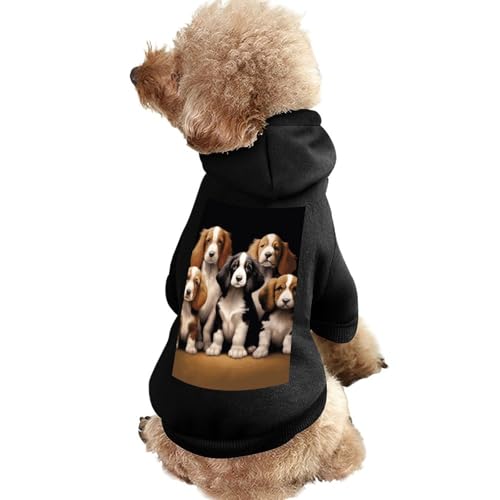 Warmer Hundepullover für Hunde und Katzen, Winter-Hundemantel mit Kapuze, weiche Haustierkleidung, Größe XS-2XL, für kaltes Wetter, niedliche Hundejacke für kleine, mittelgroße Hunde und Katzen von FZQVSGW