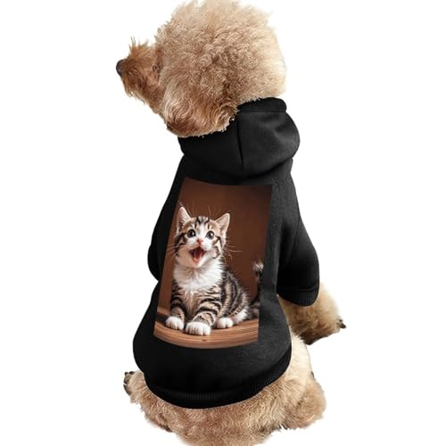 Warmer Hundepullover für Hunde und Katzen, Winter-Hundemantel mit Kapuze, weiche Haustierkleidung, Größe XS-2XL, für kaltes Wetter, niedliches Kätzchen, Hundejacke für kleine, mittelgroße Hunde und von FZQVSGW