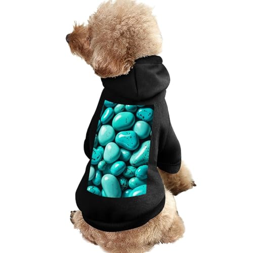 Warmer Hundepullover für Hunde und Katzen, Winter-Hundemantel mit Kapuze, weiche Haustierkleidung, Größe XS-XXL, kaltes Wetter, helles Aquablau, Türkis, Hundejacke für kleine, mittelgroße Hunde und von FZQVSGW