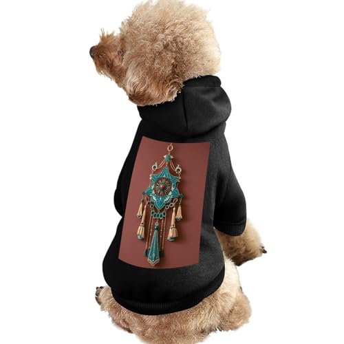 Warmer Hundepullover für Hunde und Katzen, Winter-Hundemantel mit Kapuze, weiche Haustierkleidung, XS-XXL, kaltes Wetter, Mitte des Jahrhunderts, moderner Retro-Stil mit Tropfenformen, Hundejacke für von FZQVSGW