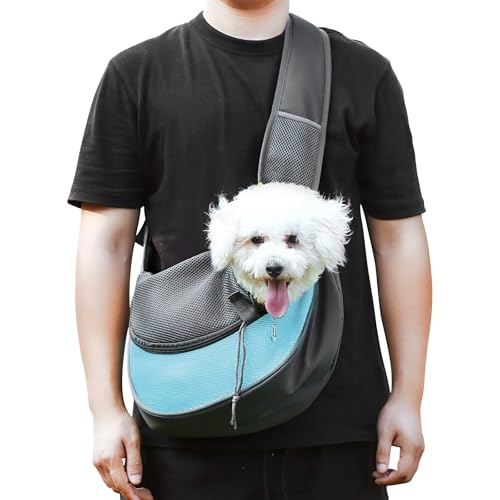 Pet Bag Pet Sling Carrier - Puppy Shoulder Carry Bag - Hands Free Mesh Front Dog Carrier Tote Bag - for Small Cats and Dogs - With Adjustable Shoulder Strap for Walking/Travel - Black von FaAmour