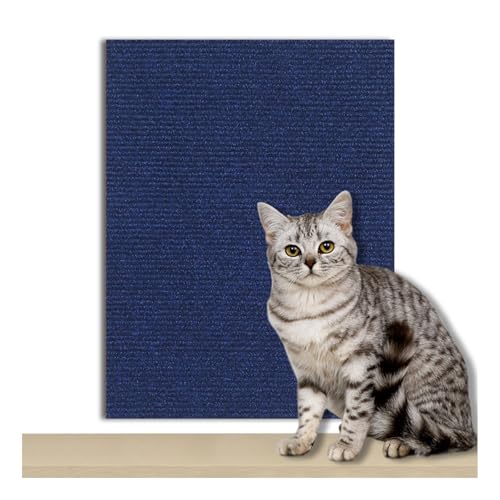 Selbstklebend kratzmatte Katze, Kratzbretter Katze Wand, DIY Kratzbrett Katze, Kratzschutz Sofa Katze Ideal für kratzteppich Katzen, Katzenkratzbretter, Kratzwand 200x40cm (blau) von FaAmour