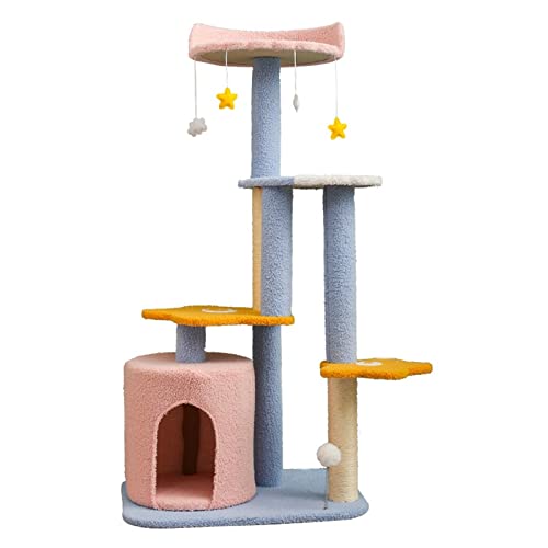 Cat Tree Katzengestell, Katzenklettergerüst, Katzenstreu, Kratzbaum, Einteilige Winter-Großraum-Sprungplattform mit Himmelsfangsäule, Katzenzubehör Katzenturm von FaLkiN