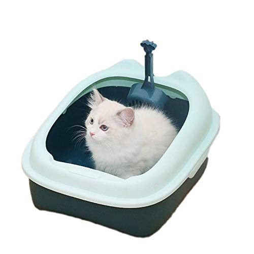 Halbgeschlossene Katzentoilette, Katzentoilette, hochseitige, spritzwassergeschützte Katzentoilette, einfache Montage, mit kostenloser Katzenstreuschaufel, passend für die meisten Katzentoilette von FaLkiN