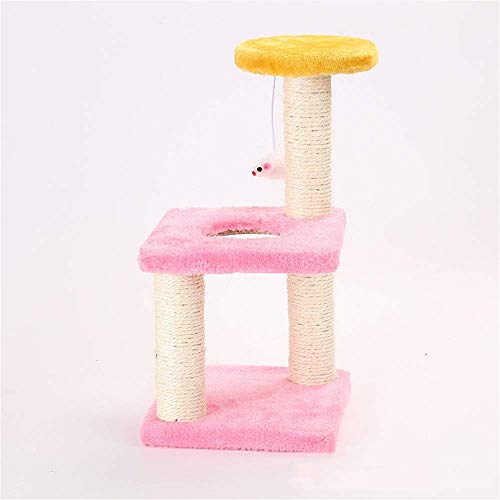 Katzenbaum Katzenturm Dreistufiger Kratzbaum Katzenkratzbaum Haustier Katze Klettergerüst Katzenturm Kätzchen Spielhaus Kleine Katze Klettergerüst Kratzbaum Kätzchen g (Rosa 19,5X von FaLkiN