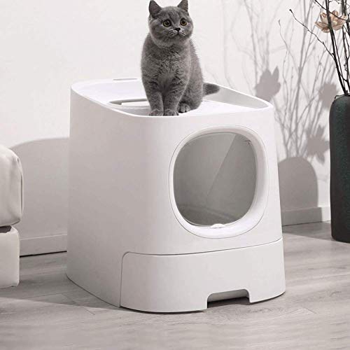 Katzentoilette, halbgeschlossen, automatische Desodorierung, spritzwassergeschützt, für das Training von Haustieren, Toilettenbox, Sandkasten, leicht zu reinigen von FaLkiN