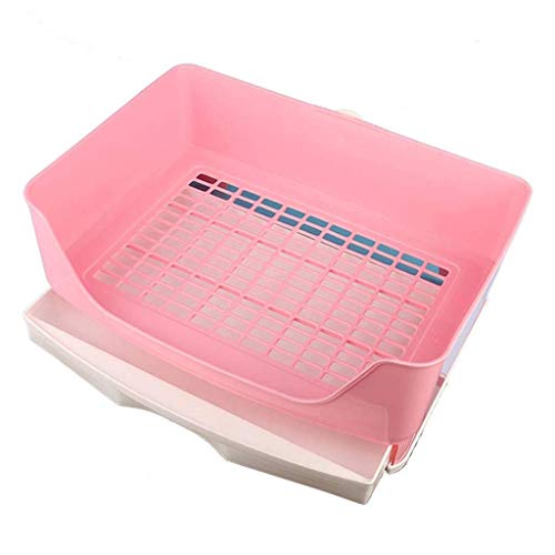 Langlebiges Haustier-WC mit Schubladen-Design, Katzentoilette, Kaninchentöpfchen, spritzwassergeschützt, leicht zu reinigen (Farbe: Rosa) (Pink) von FaLkiN
