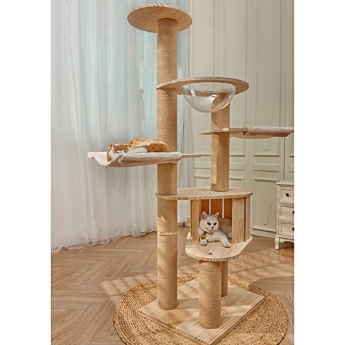 Mehrstufiges großes Katzen-Wandregal zur Wandmontage mit Kratzbaum, Katzen-Kletterregalturm für Katzen im Innenbereich von FaLkiN