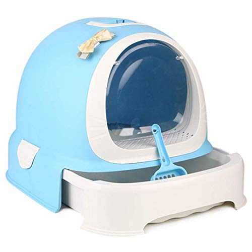 Robuste Katzentoilette, selbstreinigende Katzentoilette, leicht zu reinigen, spritzwassergeschützt und Deodorant, geeignet für Haustierkatzen (blau) von FaLkiN