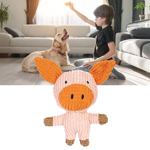 Fabater Hunde-Kauspielzeug, Bissfester Plüsch, Interessantes Schönes Haustier-Kauspielzeug für Schlafzimmer für Draußen (Rosafarbenes Schwein) von Fabater