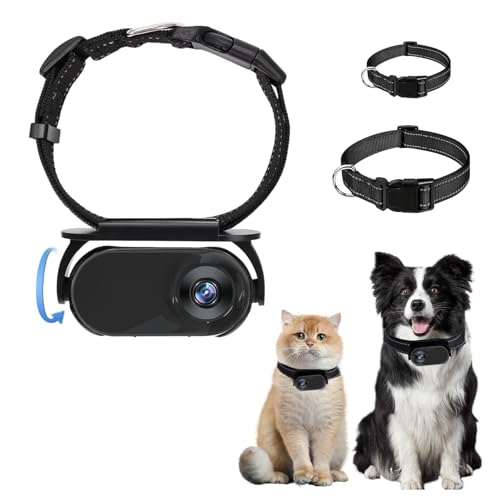 Fabater Katzenhalsband-Kamera, 120° Weitwinkel-Haustier-Sportkamera mit Rückenclip für Hunde und Katzen, OTG-Anschluss, Leichte Mini-Sport-Action-Körperkamera für Haustiere (Black) von Fabater