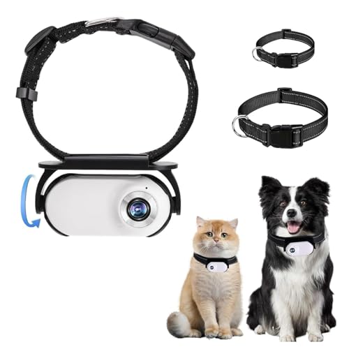 Fabater Katzenhalsband-Kamera, 120° Weitwinkel-Haustier-Sportkamera mit Rückenclip für Hunde und Katzen, OTG-Anschluss, Leichte Mini-Sport-Action-Körperkamera für Haustiere (White) von Fabater