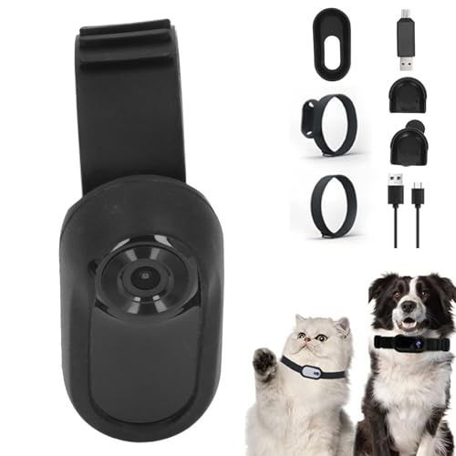 Fabater Katzenhalsband-Kamera, HD-Haustier-Sportkamera, Mini-Action-Körperkamera für Haustiere, Videoaufnahmen, Haustierhalsband-Kamera für Hunde, Katzen, Drinnen/draußen von Fabater