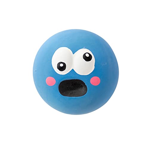 Fabater Quietschender Latex-Hundespielzeugball, 5,5 X 5,5 X 4 cm, Hohe Zähigkeit, Starke Belastbarkeit, Weiche, Interaktive Klangbälle Zum Apportieren von Haustierprodukten (Blue) von Fabater