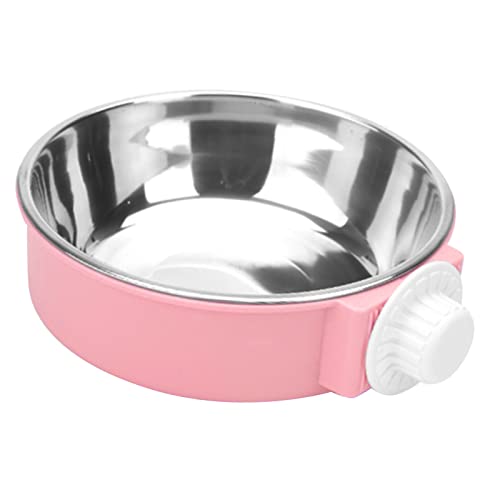 Haustierkäfignapf, Abnehmbarer 2-in-1-wasserdichter, Platzsparender Futterspender für Katzenbecher (PINK) von Fabater