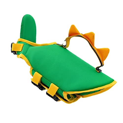 Hunde-Schwimmweste, EVE Schwimmende Hunde-Schwimmweste aus Baumwolle mit Rettungsgriff Zum Bootfahren (Green S Brustumfang: 43–56 cm/17–22 Zoll,) von Fabater