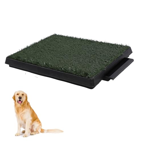 Hundegras-Pad mit Tablett, Großes Fassungsvermögen, Wiederverwendbares, Geruchsabweisendes Welpen-Rasentöpfchen, Kunstrasen-Welpentrainings-PIPI-Pad für den Innen- und (kleine von Fabater