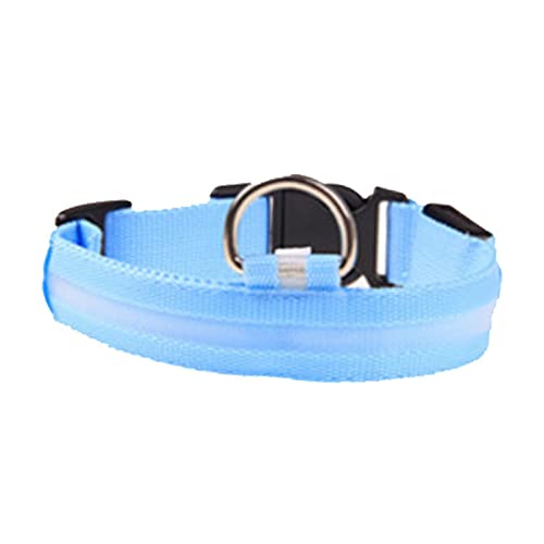 Hundehalsband mit LED-Beleuchtung, Verstellbare Größe, LED-Hundehalsband aus Polyester mit D-Ringen für Haustiere Im Freien (blaues Licht) von Fabater