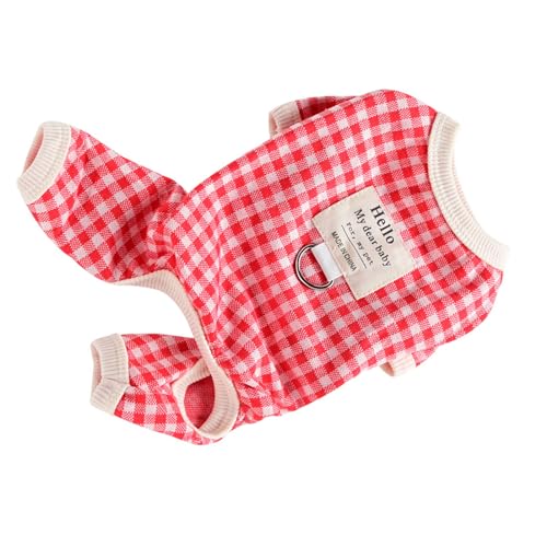 Hundekleidungs-Leine-Set, Atmungsaktiv, Bezaubernd, Warm Haltende Welpenkleidung mit Roter Leine für Bichon Frise für den Frühling und Zum Spazierengehen (XL) von Fabater