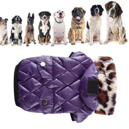 Hundemantel für Kaltes Wetter, Leicht zu Reinigen, Equisite-Nähen, Einfaches Anziehen, Warme, Leichte, Weiche, Dicke Hundejacke, Bequem für den Winter (Purple XL) von Fabater