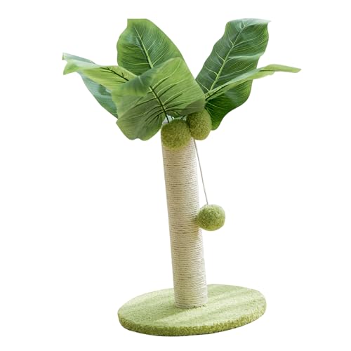 Kratzbaum für Katzen, Hängende Bälle, Kratzbaum für Katzen, 24,9 cm (9,8 Zoll) Basis, Sisal, Hanf, Grüne Blätter, für den Innenbereich (Green) von Fabater